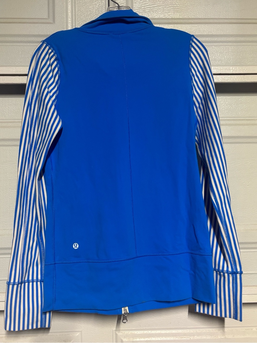 lululemon athletica Royal Blue Jacket with White & Blue Striped Sleeves
